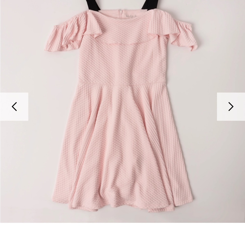 EUC Kidpik Pink Girls Size 10 Textured Off-the-Shoulder Sundress
